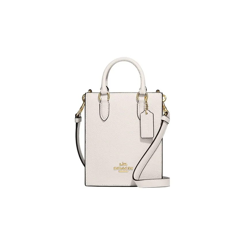 COACH N S Pebble Кожа Сумка-тоут Сумка для покупок Сумка через плечо Сумка мини Женская Белая