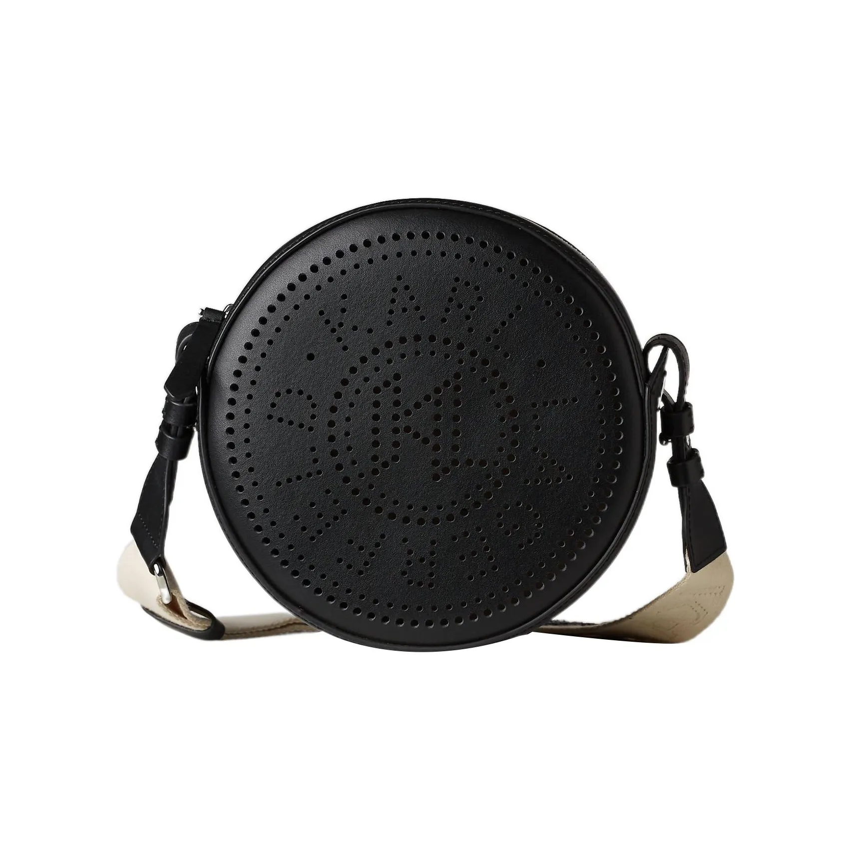 KARL LAGERFELD Хлопок с коровьей кожей круглая сумка сумка через плечо женская черная