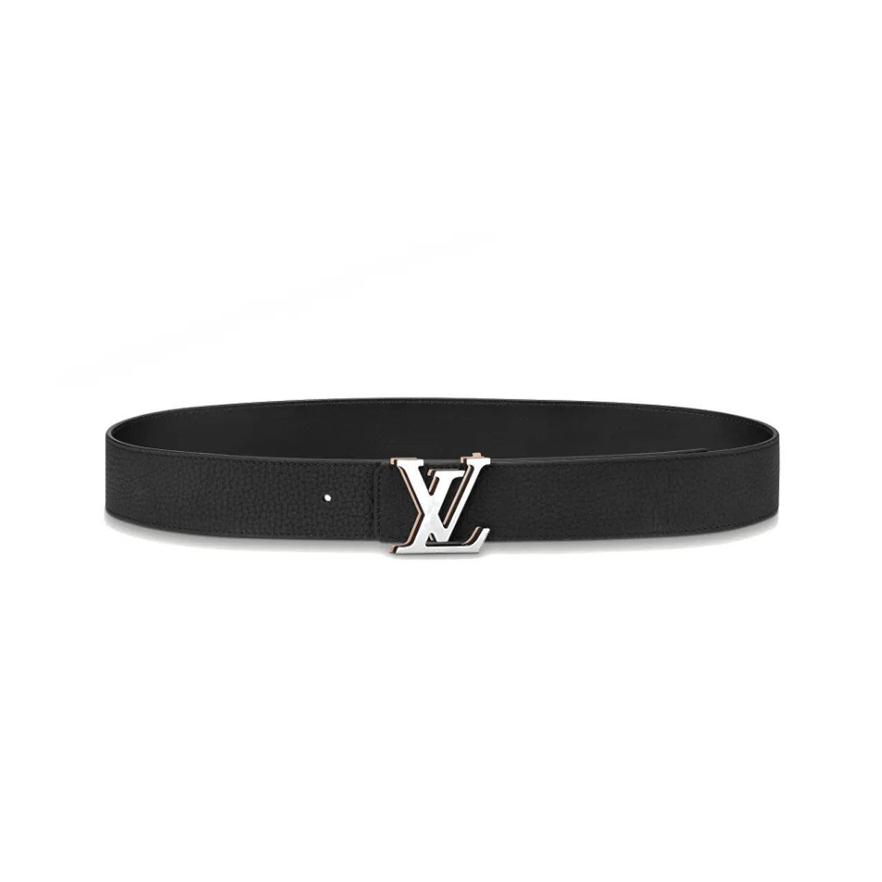 LOUIS VUITTON Attractive Lightweight Smooth Buckle Leather Belts Men's Black Width  4cm