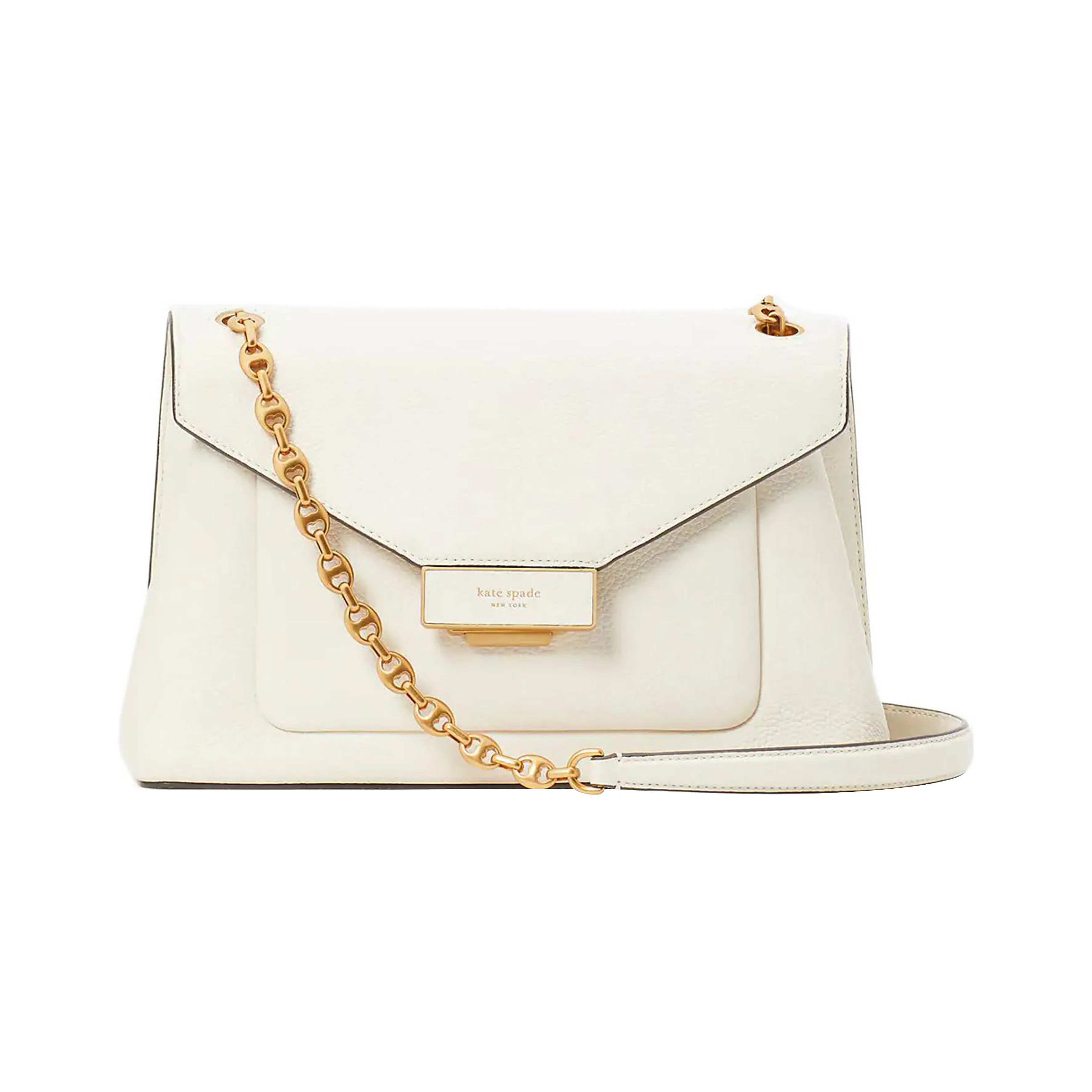 Kate Spade Кожа Курьерская Сумка Сумка через плечо Сумка на плечо Женская Кремово-белая