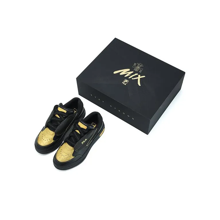 FILA MIX Low Top Skateboard Shoes Men's Black Gold