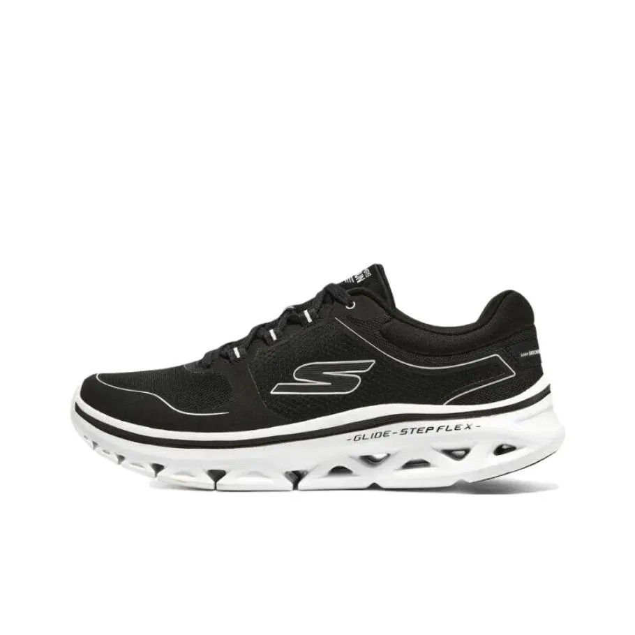 Skechers Go Run Glide Step Anti Slip Wear Resistant Low Top Running Shoes Men's Black White