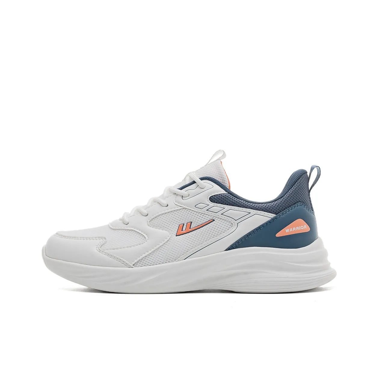 Warrior Cushioning Slip Resistant Low Top Casual Shoes Men's White Ink Blue
