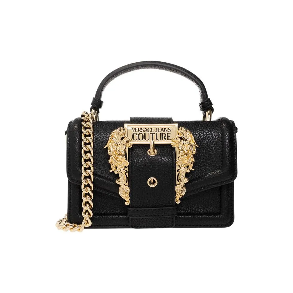 VERSACE JEANS COUTURE Leather Shoulder Bag, Handbag, Crossbody Bag Regular Women's Black