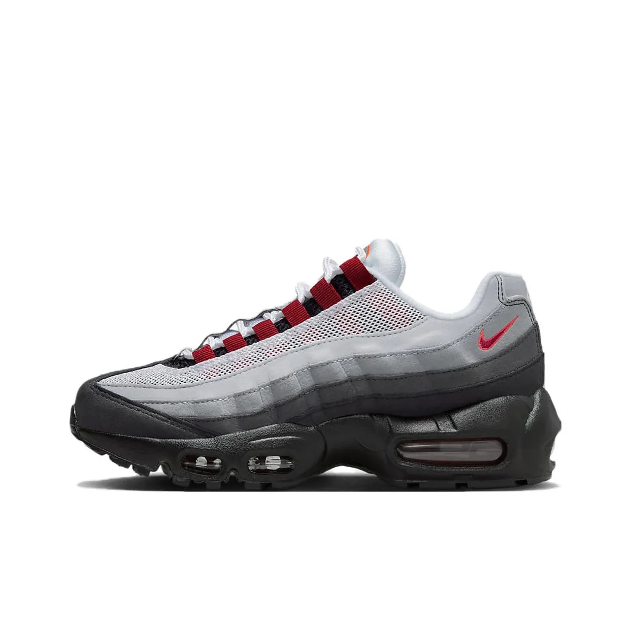 Nike Air Max 95 Cushioning, Wear Resistant Low Top Kids Lifestyle Shoes Black Gray Teenagers