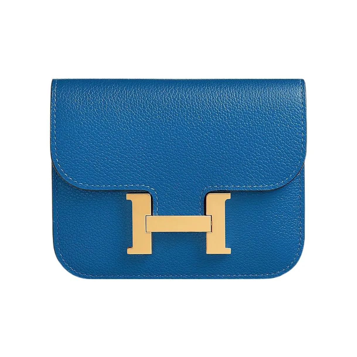 HERMES Constance Slim Evercolor Calfskin Wallets Card Holders Fanny Pack Women
s 71 Bleu France French Blue