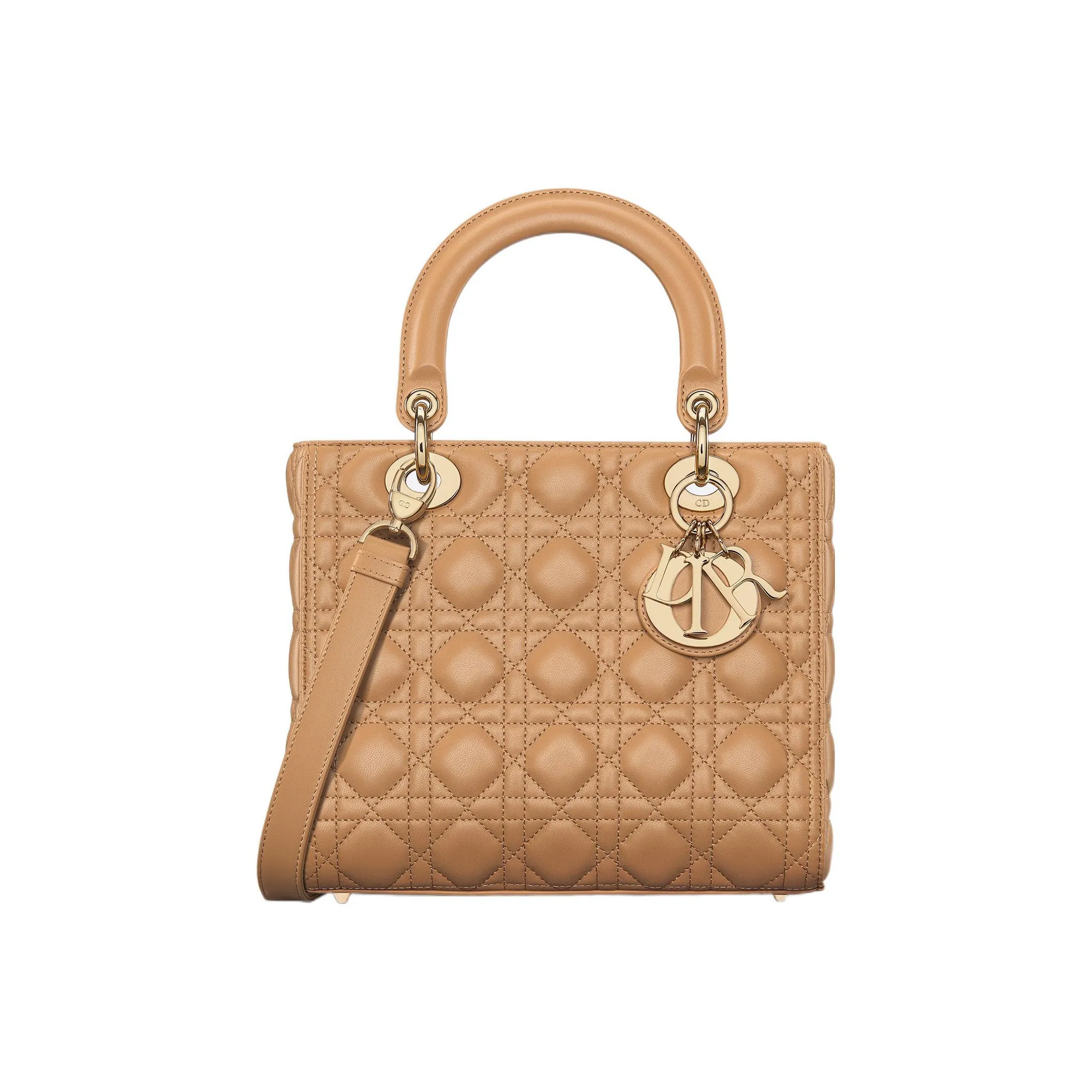 DIOR Lady Dior Sheepskin Lady Dior Bag, Shoulder Bag, Crossbody Bag, Handbag Medium Size Women's Bronze