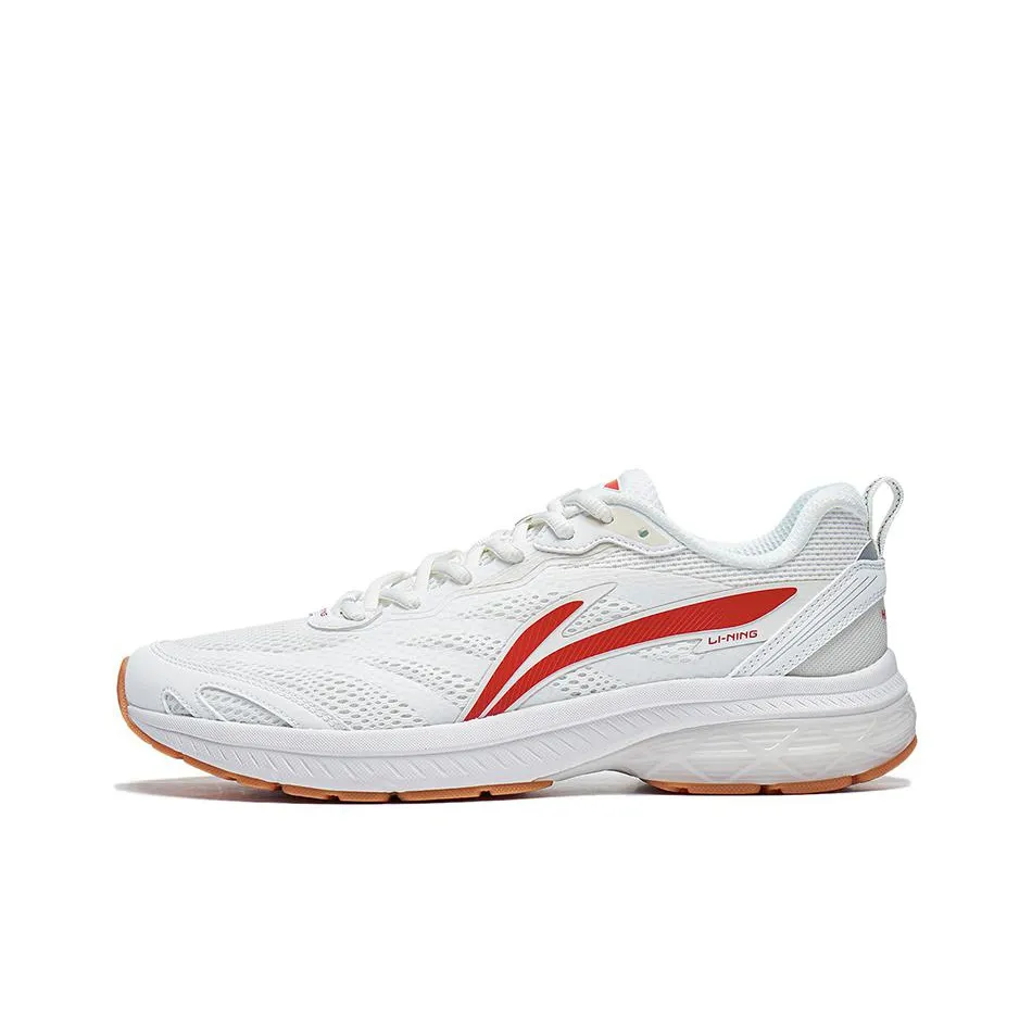LiNing Anti Slip Wear Resistant Low Top Casual Running Shoes Men's White Red