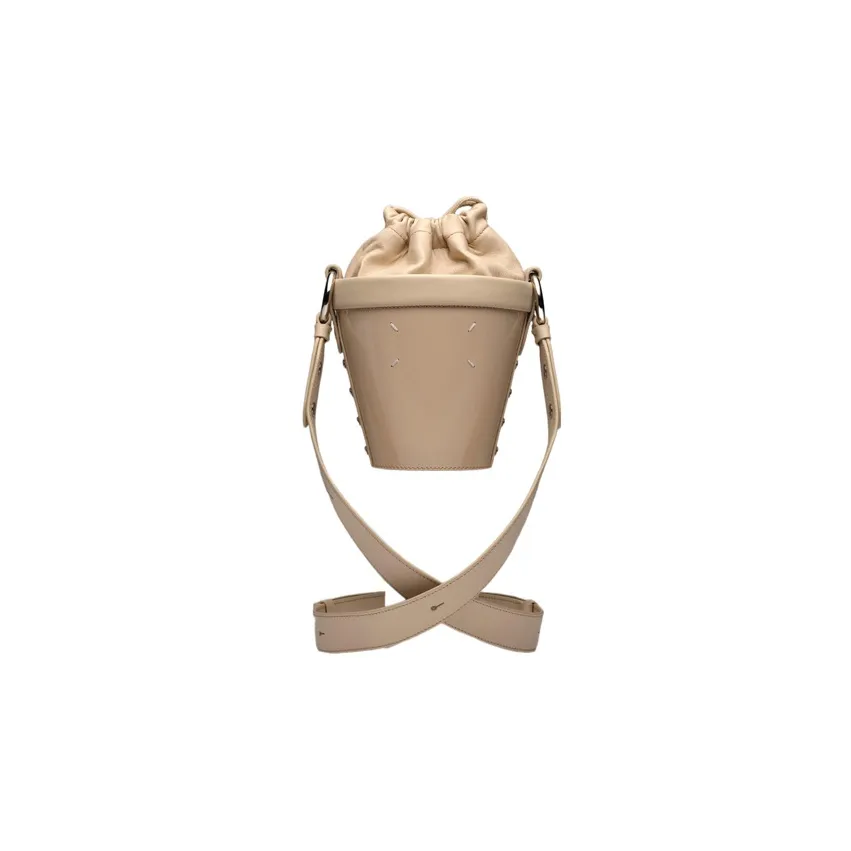 Maison Margiela Cow Leather Bucket Bags Crossbody Bag, Shoulder Bag Women's Apricot
