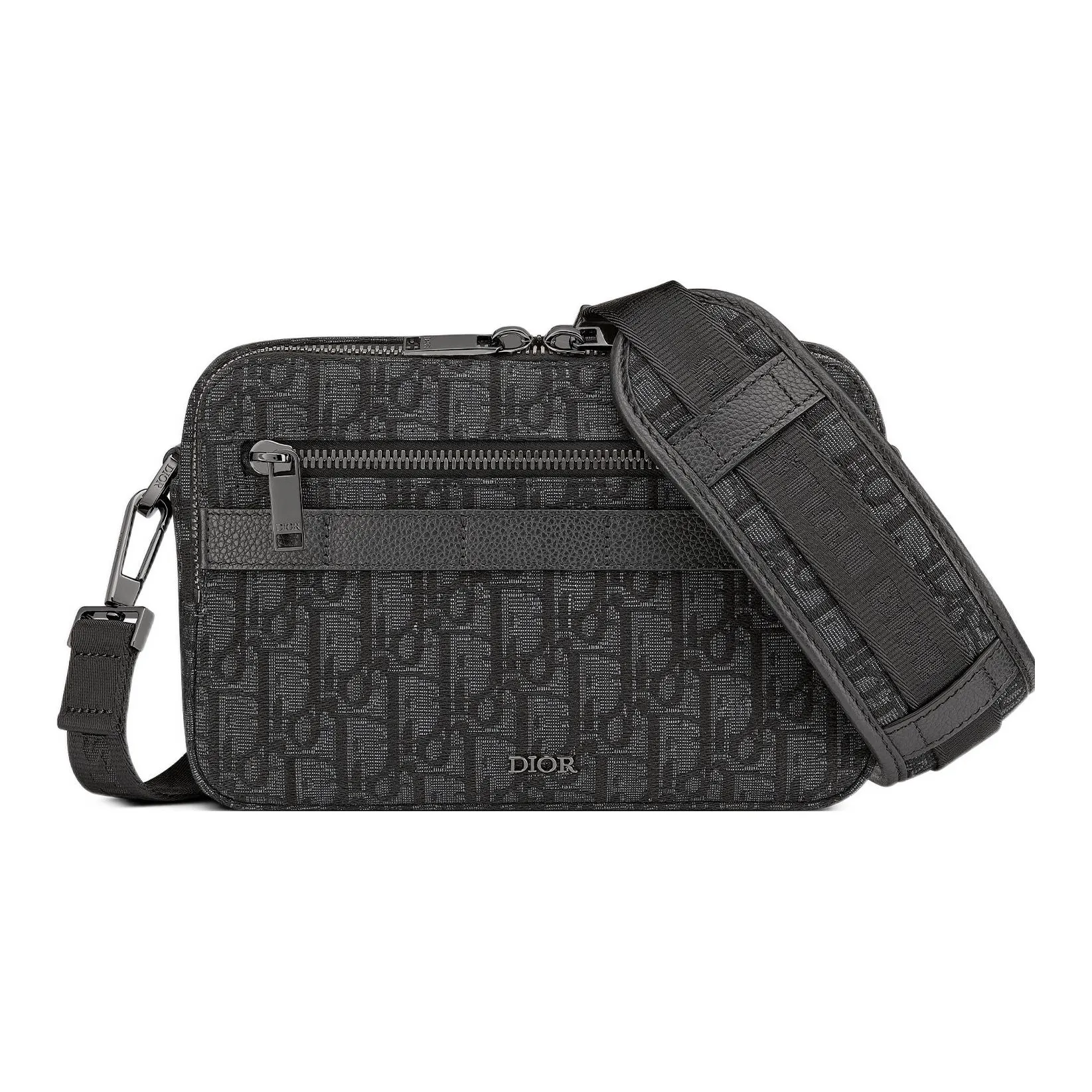 DIOR Grained Calfskin Messenger Bag, Shoulder Bag, Crossbody Bag Men's Black