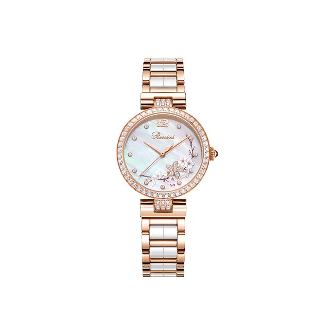 ROSSINI Автоматический Механический Movement Женские Часы Classic Beauty Collection 33mm*33mm*11mm Жемчужная раковина Цвет