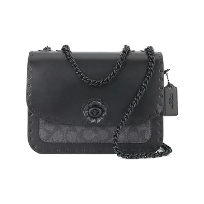 COACH Madison Leather Small Square Bag Shoulder Bag Crossbody Bag Women's Black