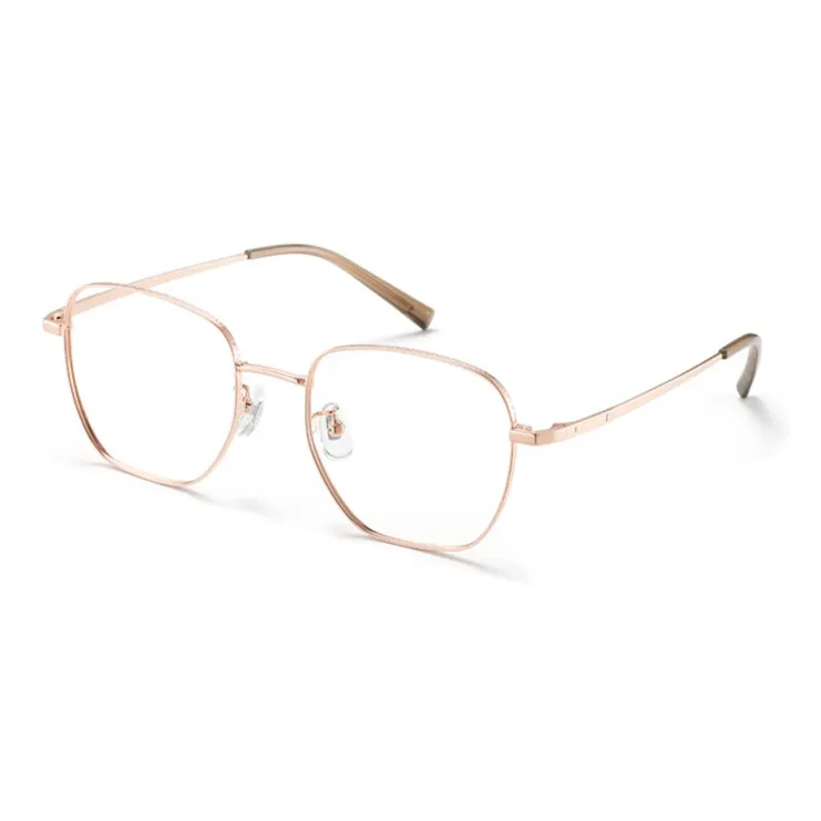 BERTHA Чистый титан Квадратные оправы для очков Унисекс Черный с розовым золотом Серебряный