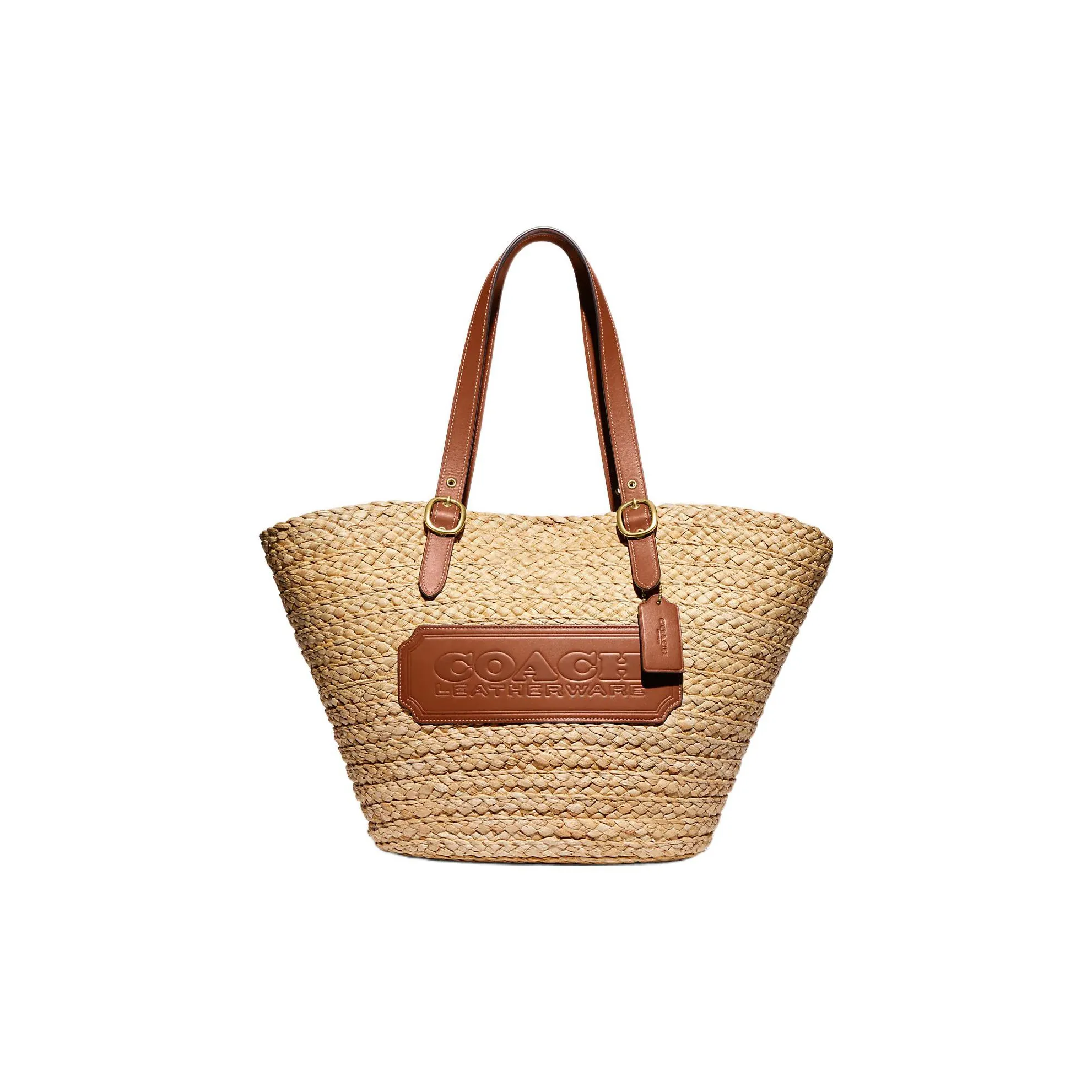 COACH Plant Material Tote Bag, Shopping Bag, Handbag, Shoulder Bag Women's Brown