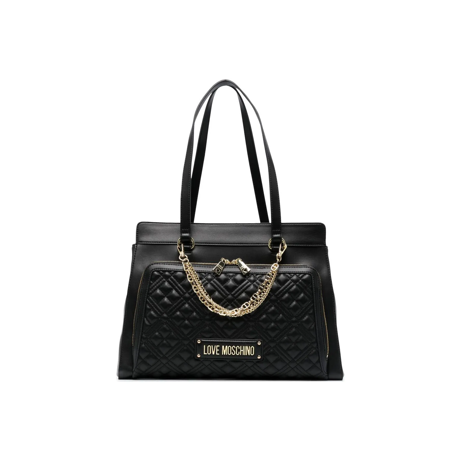 LOVE MOSCHINO Полиуретан Тоут Сумка Сумка для покупок Сумка Сумка через плечо Женская Черная