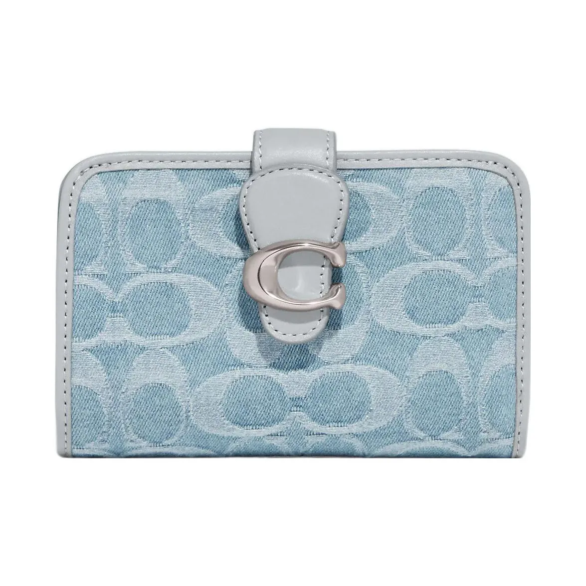 COACH Tabby Fabric Coin Purse Wallet Medium Size Women's Blue
