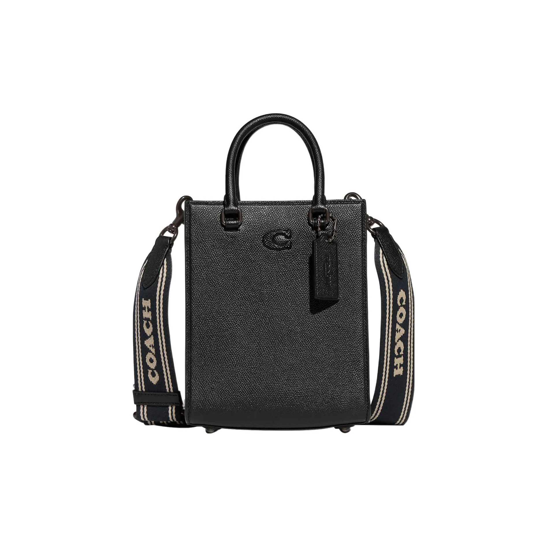 COACH Cow Leather Tote Bag, Shopping Bag, Handbag Trumpets Women's Black