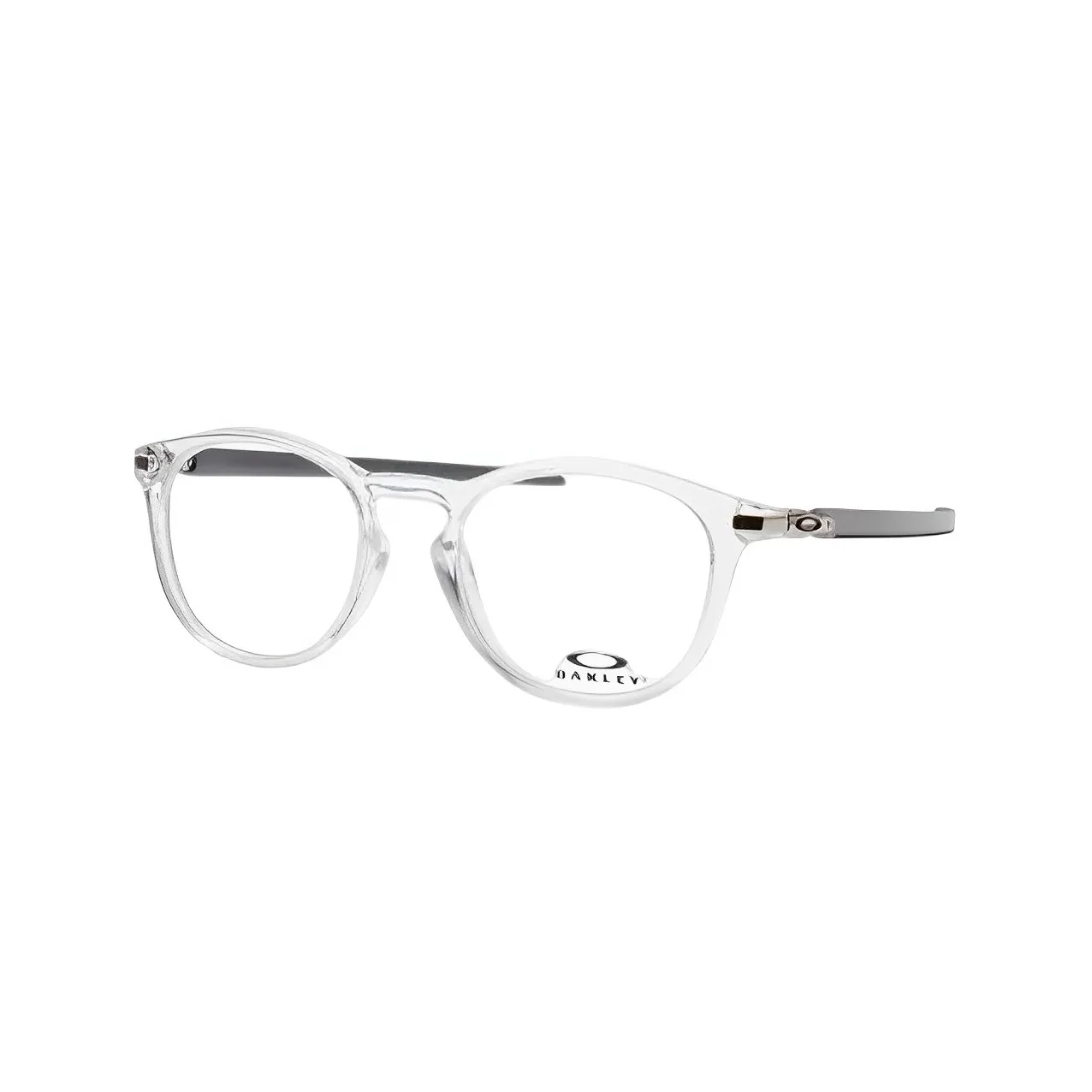 Oakley Plate Frame Oval Eyeglass Frames Unisex Gray