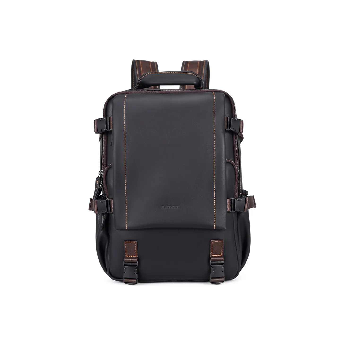 Slazenger Top Grain Cow Leather Backpack Regular Men's Black