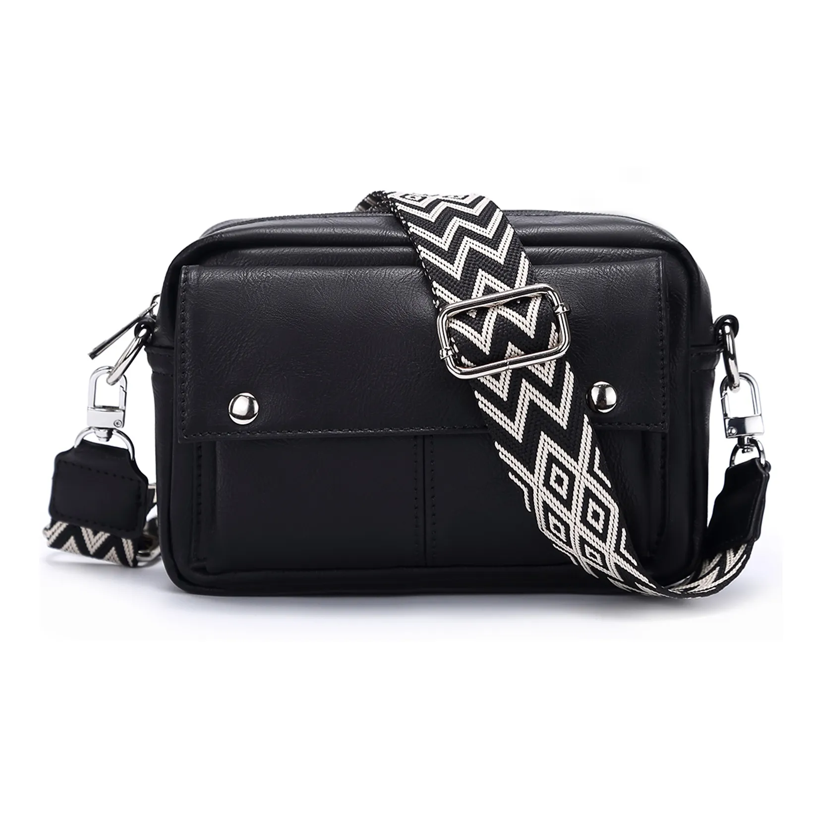 Slazenger PU Camera Bags Crossbody Bags Regular Unisex Black