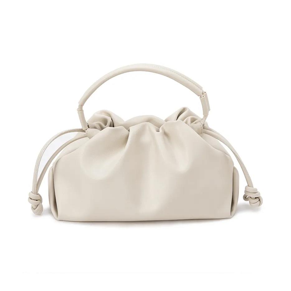 VENOF Мягкая кожа Облачная сумка Сумка через плечо Сумка на плечо Сумка средний Women's White Moon Black Penny