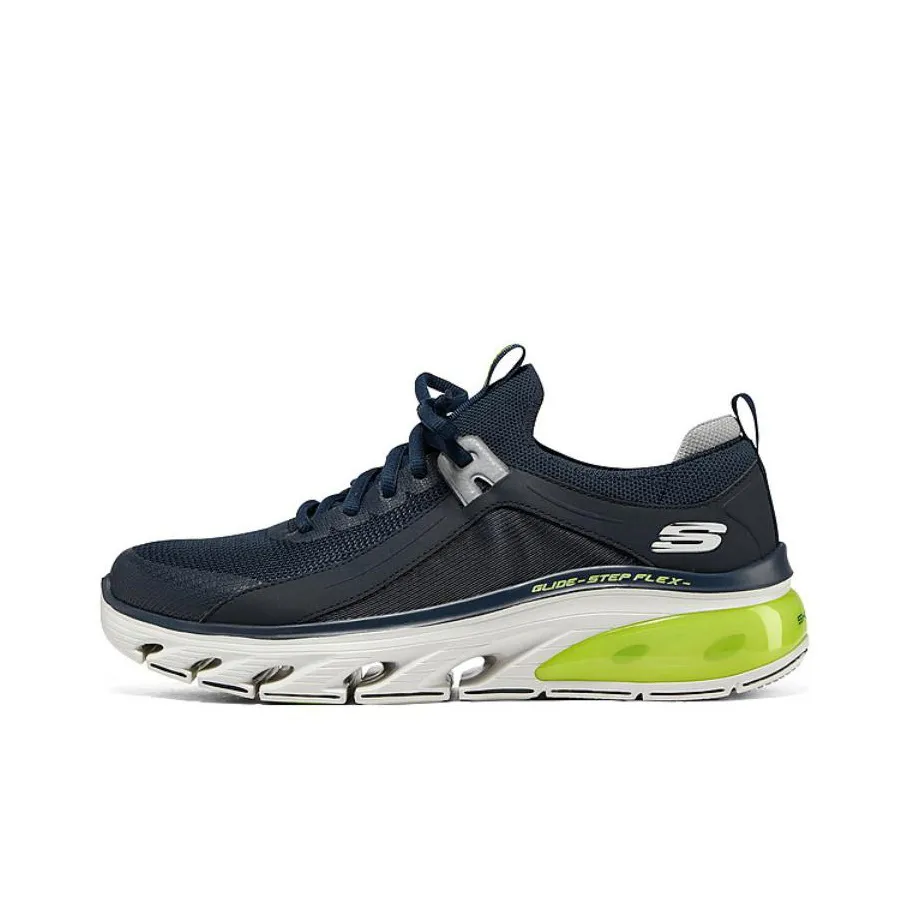 Skechers Glide Step Low Top Casual Running Shoes Men's Blue Yellow