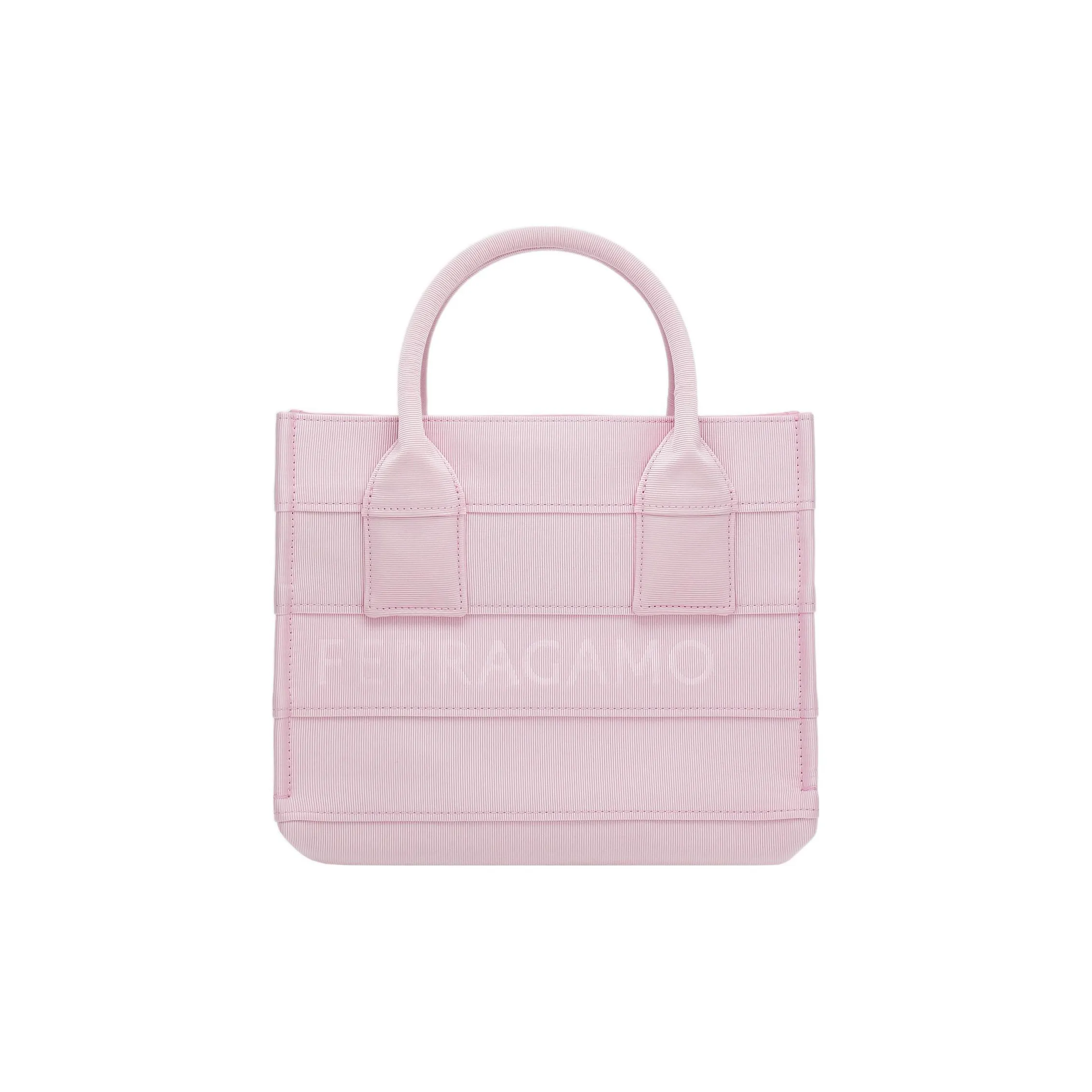 Ferragamo Ткань Тоут Сумка Сумка для покупок Маленькая Сумка Женская Светло-розовая Красная