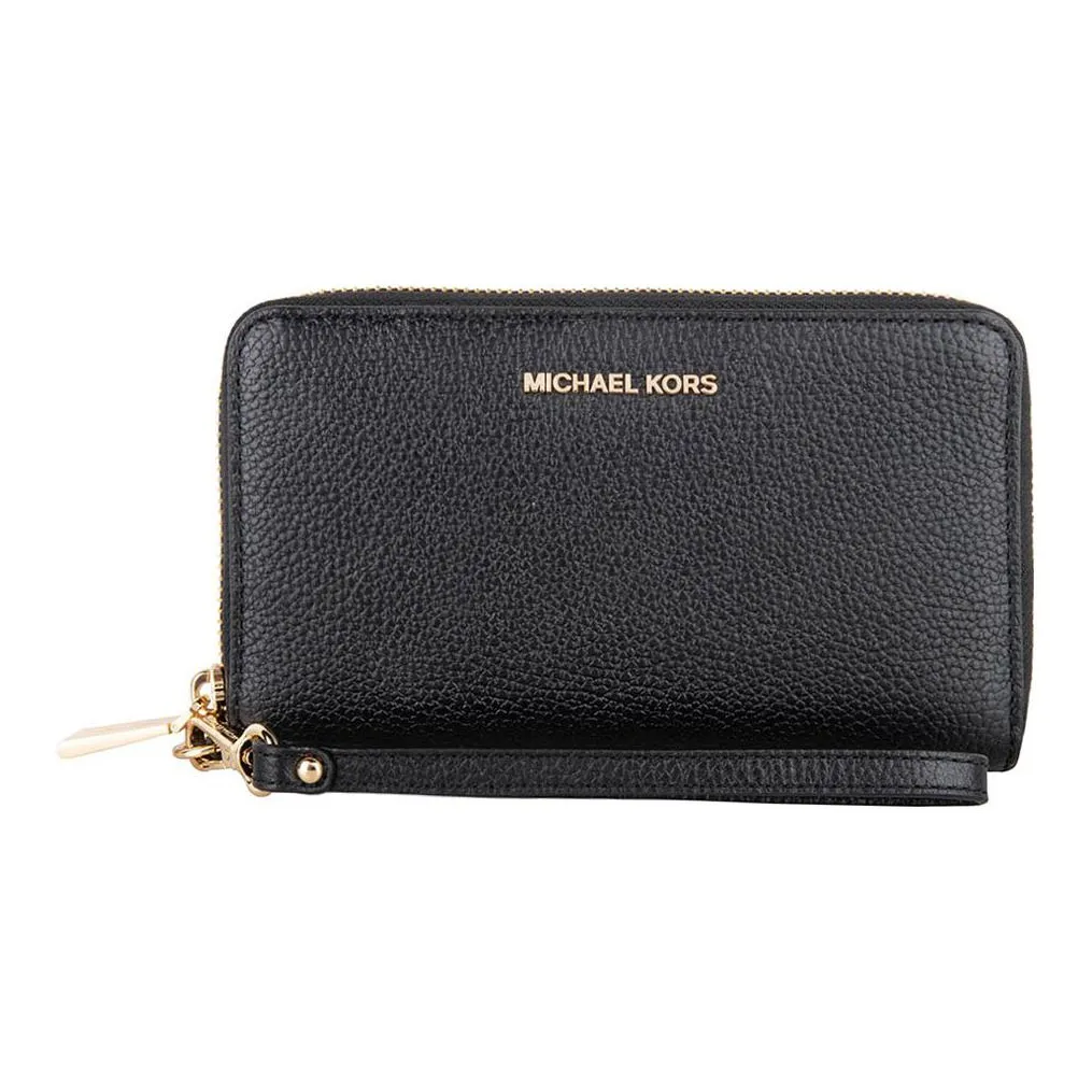 MICHAEL KORS Jet Set Litchi Grain Leather Handheld Wallet Women's Black