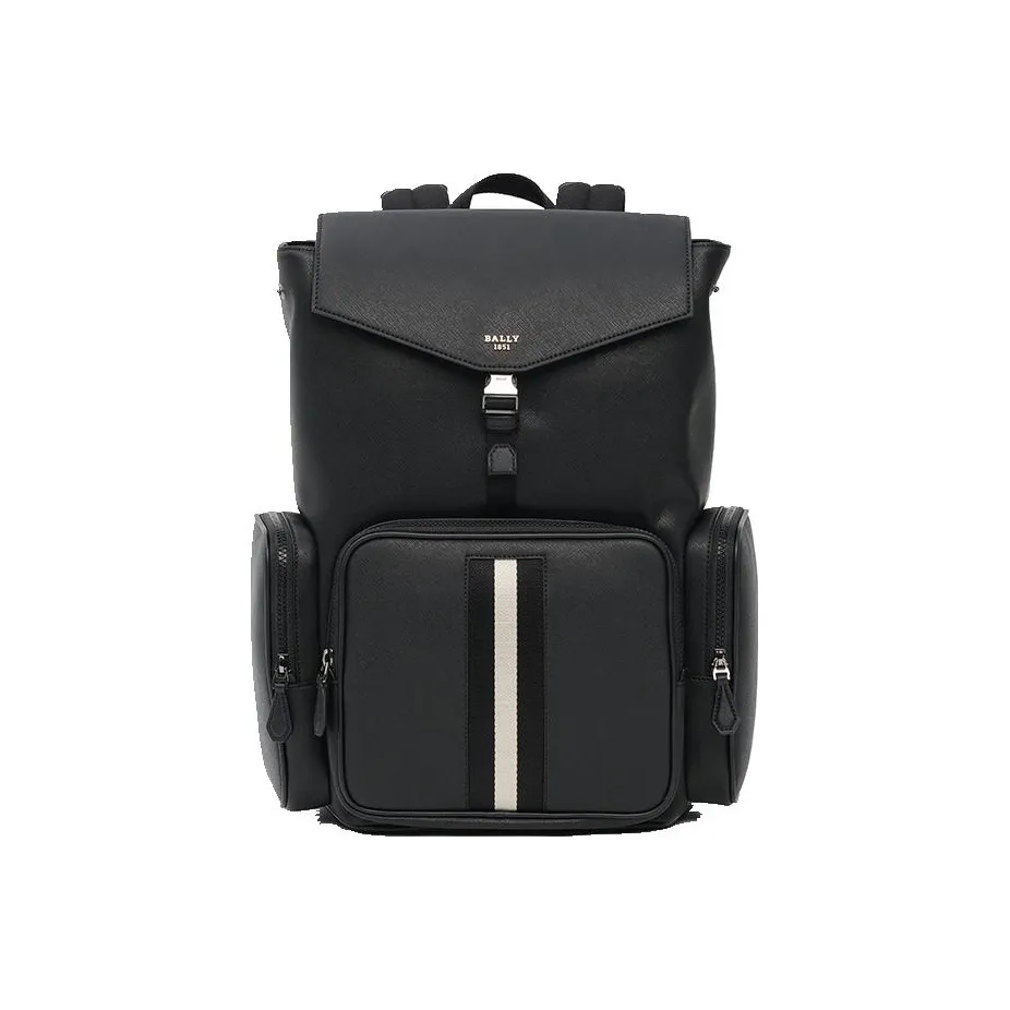 BALLY Recycled Nylon Backpack Large Size Men's Black