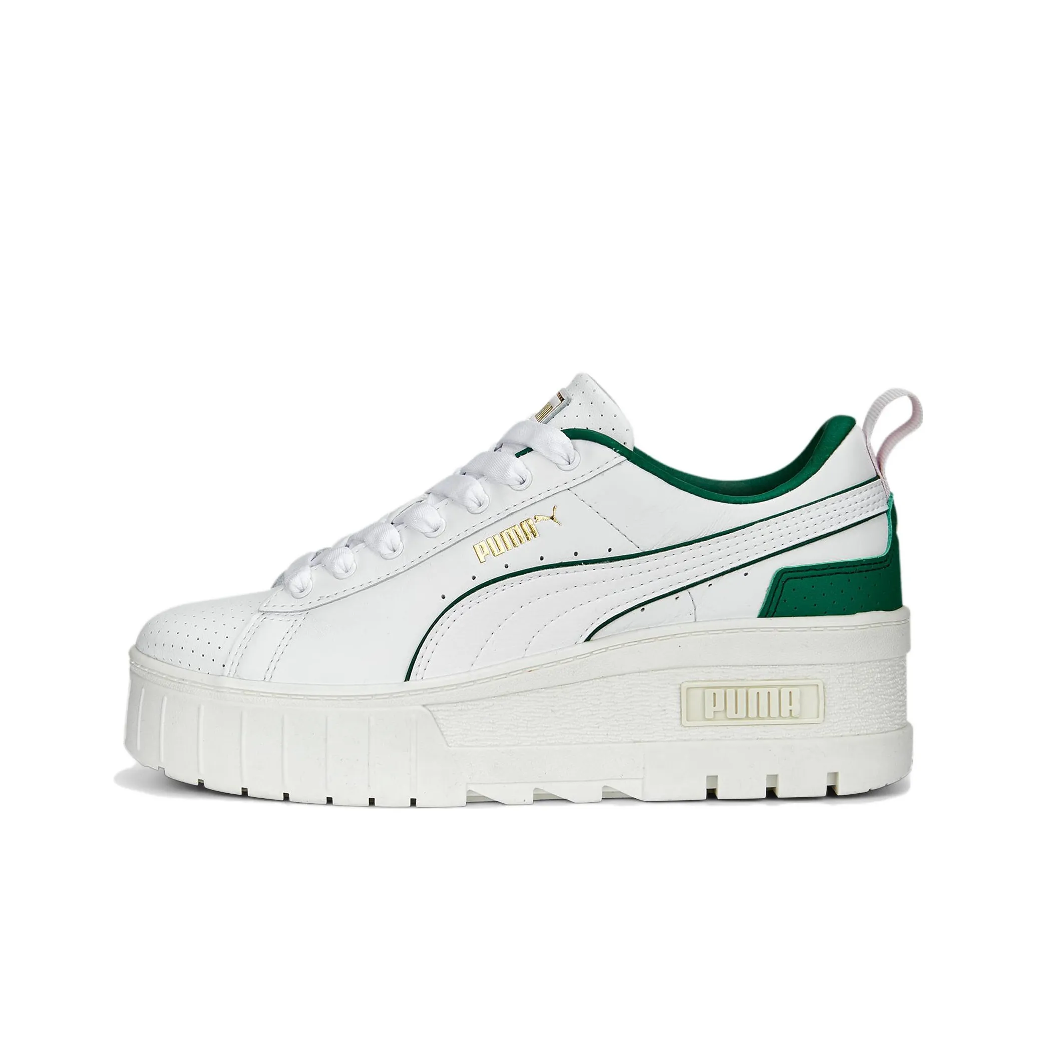 PUMA Maize Wedge Preppy Skateboard Shoes Women's Low-Top White/Green