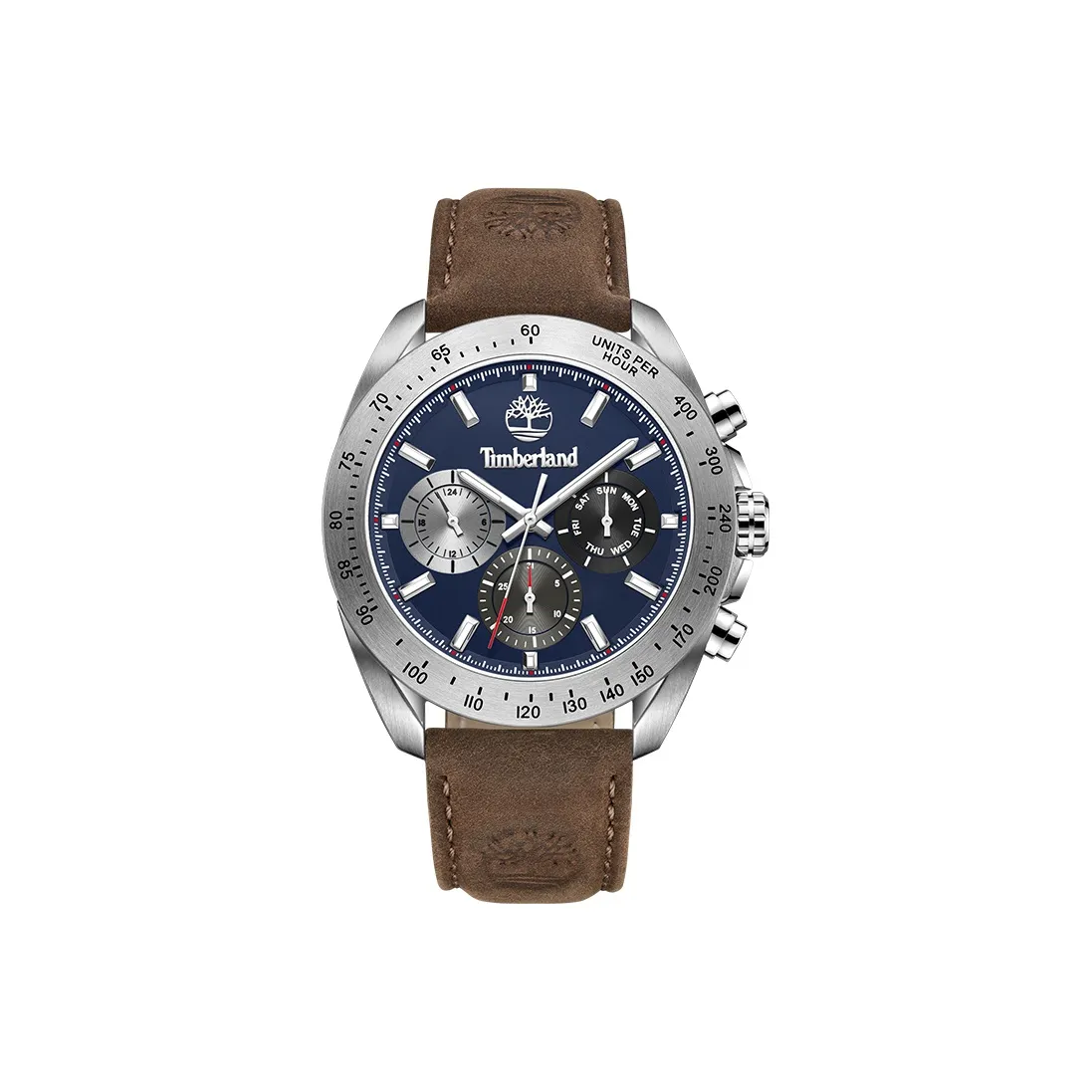 Timberland Carrigan Collection Мужские часы Кварцевый механизм Кожаный ремешок 44 мм Желтый циферблат Часы