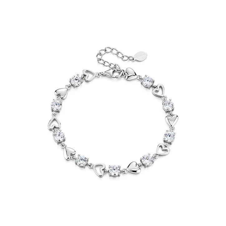KADER 925 Sterling Silver Bracelets Women's Silver White