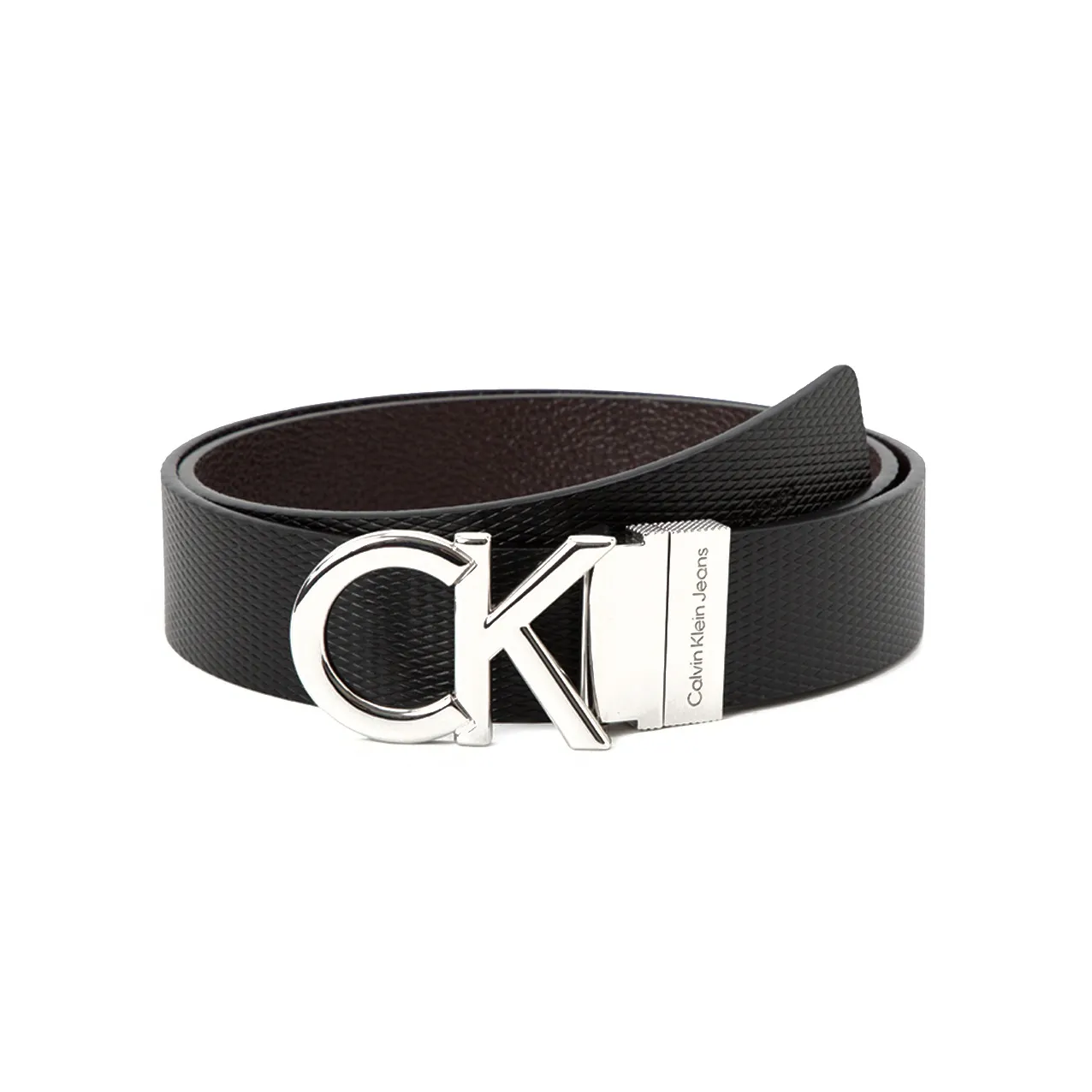 CALVIN KLEIN Cow Leather Belts Men's Black Width 3.5cm