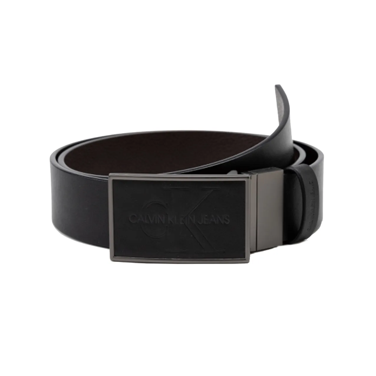 CALVIN KLEIN Cow Leather Belts Men's Black Width 3.5cm