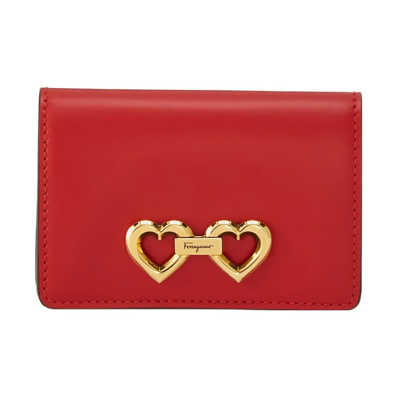 Ferragamo Коровья кожа Держатель для карт Женский Красный