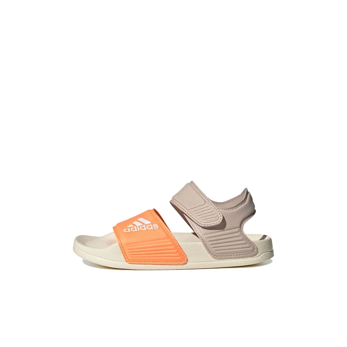 Adidas Adilette Series Sandals Anti Slip Wear Resistant Children's Sandals Gray Orange White Kids'