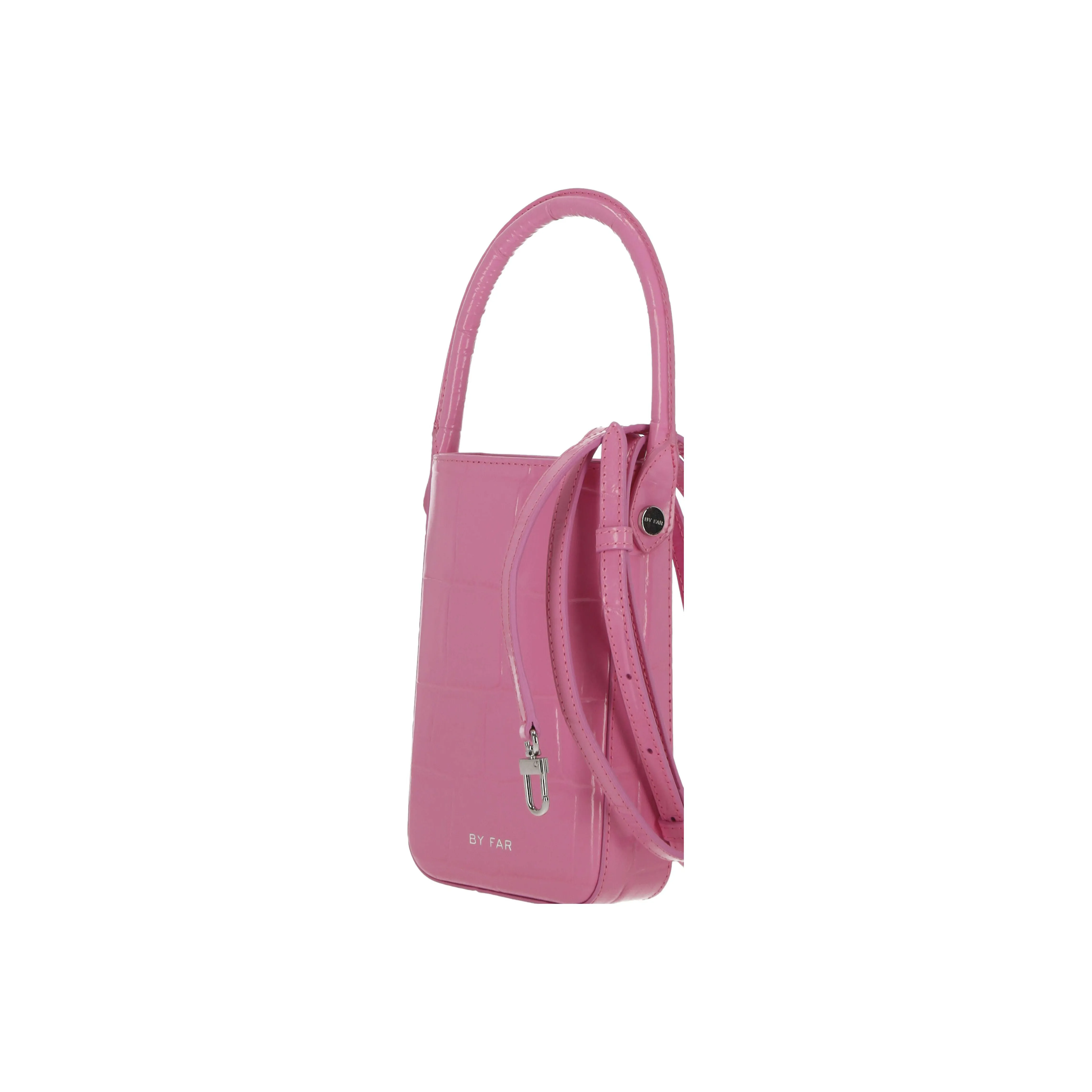 By Far Note Lipstick Croc Embossed Tote Bag