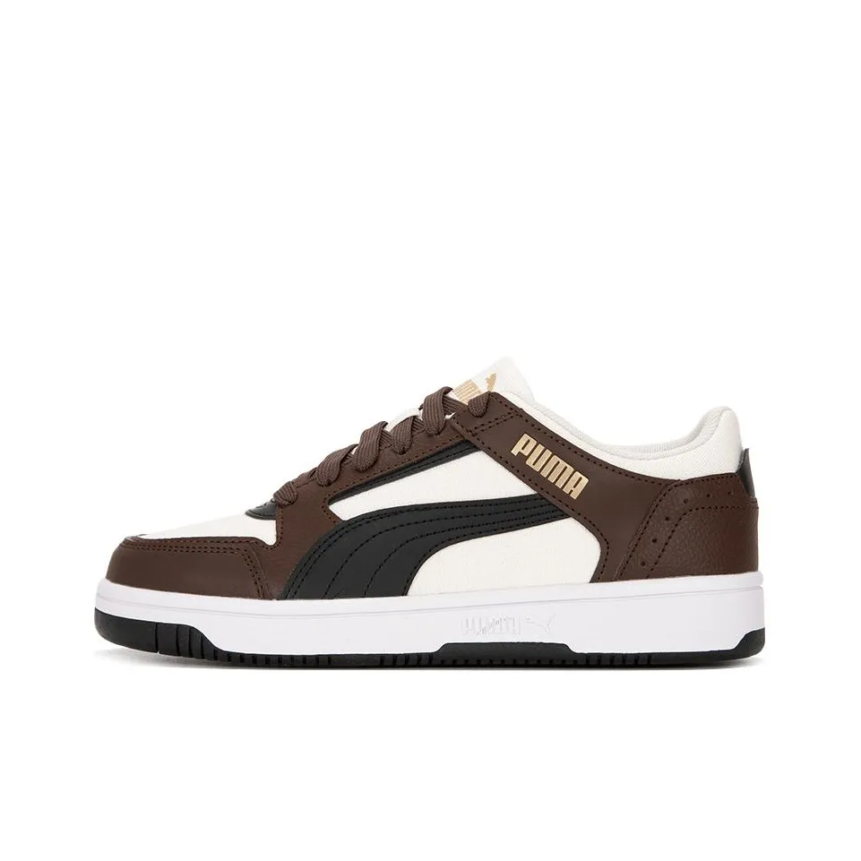 PUMA Rebound Joy Low CV Износостойкий и Легкий Низкий Топ Скейтборд Кроссовки Унисекс Черный Ярко-коричневый