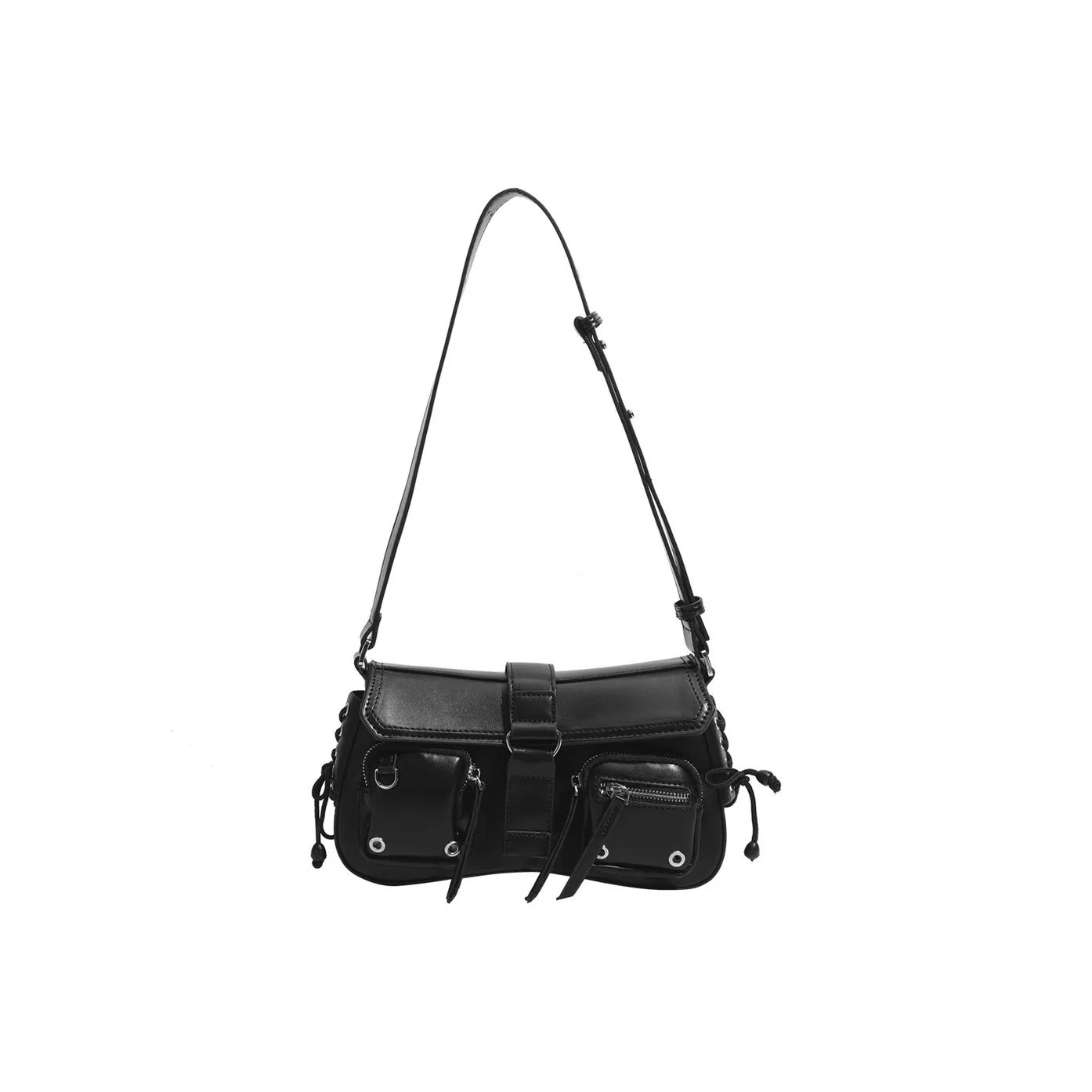 NOMK PU Underarm Shoulder Bag, Crossbody Bag Regular Women's Black