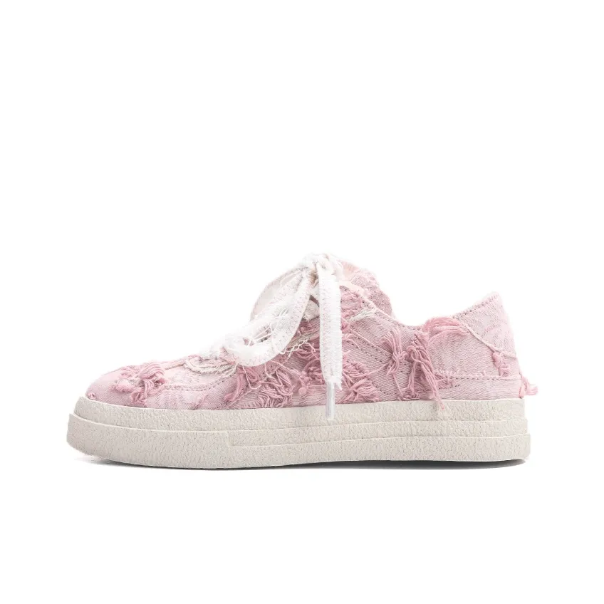 Jifffly Slip-resistant Abrasion-resistant Low-top Skateboard Shoes Unisex Dusty Pink Jifffly Противоскользящие Износостойкие Низкие Кроссовки для Скейтбординга Унисекс Пыльно-розовые