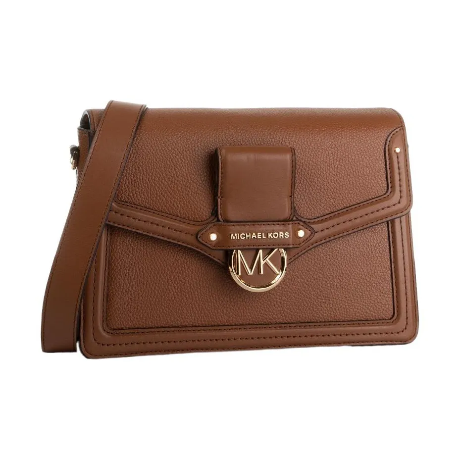 MICHAEL KORS Jessie Leather Messenger Bag Shoulder Bag Women's Brown