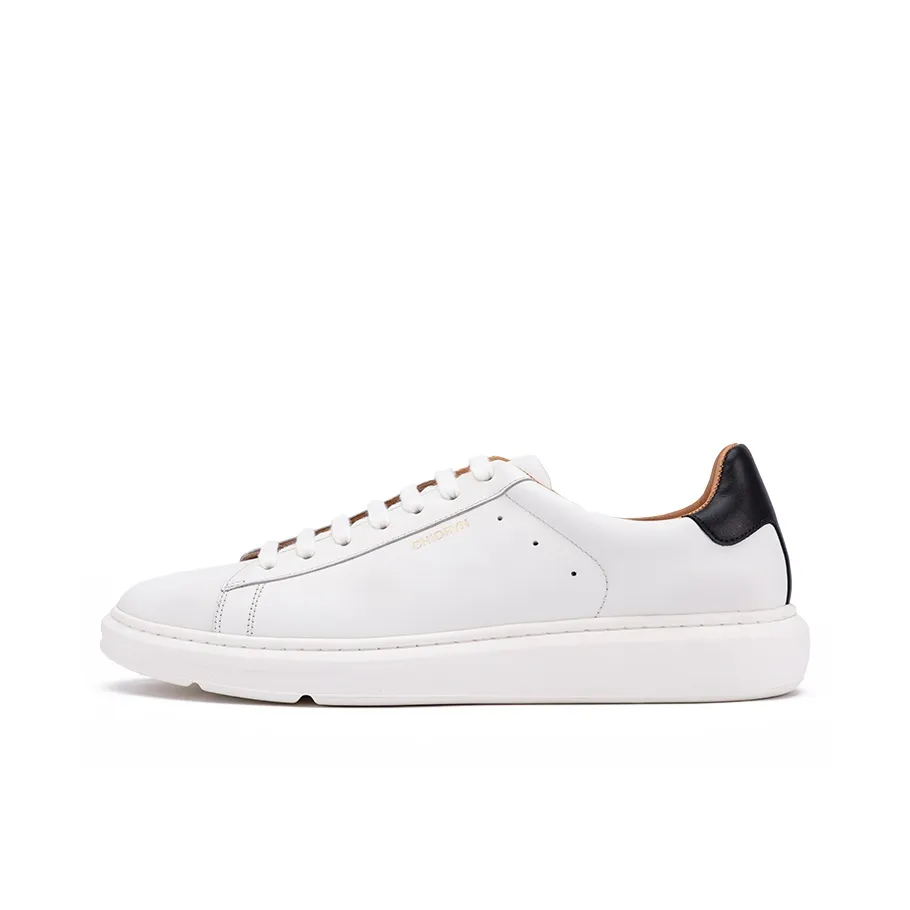 CHIORYN Minimalist Height Increasing Platform Low Top Skateboard Shoes Men's White Black Tail