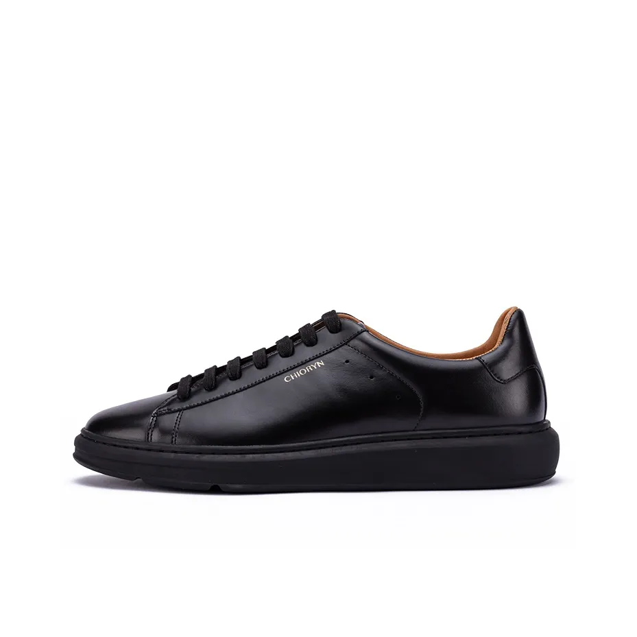 CHIORYN Minimalist Black Warrior Platform Low-Top Skateboard Shoes Men's Black