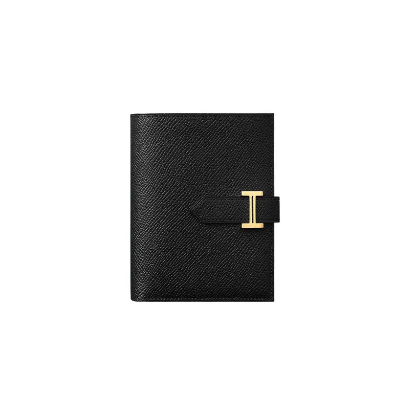 HERMES Epsom Calfskin Wallet Women
s Black