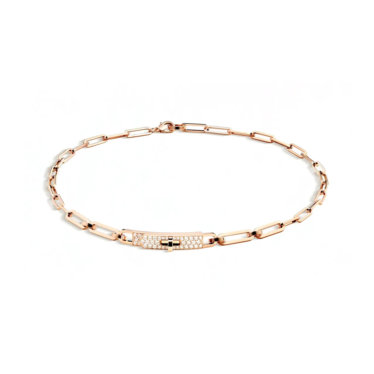 HERMES Karat Gold Necklaces Women's Rose Gold