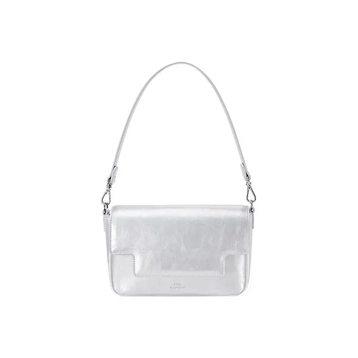 FIND KAPOOR Artificial Leather Shoulder Bag Crossbody Bag Women's Silver/Ivory White/Black/Neon Yellow/Denim Washed