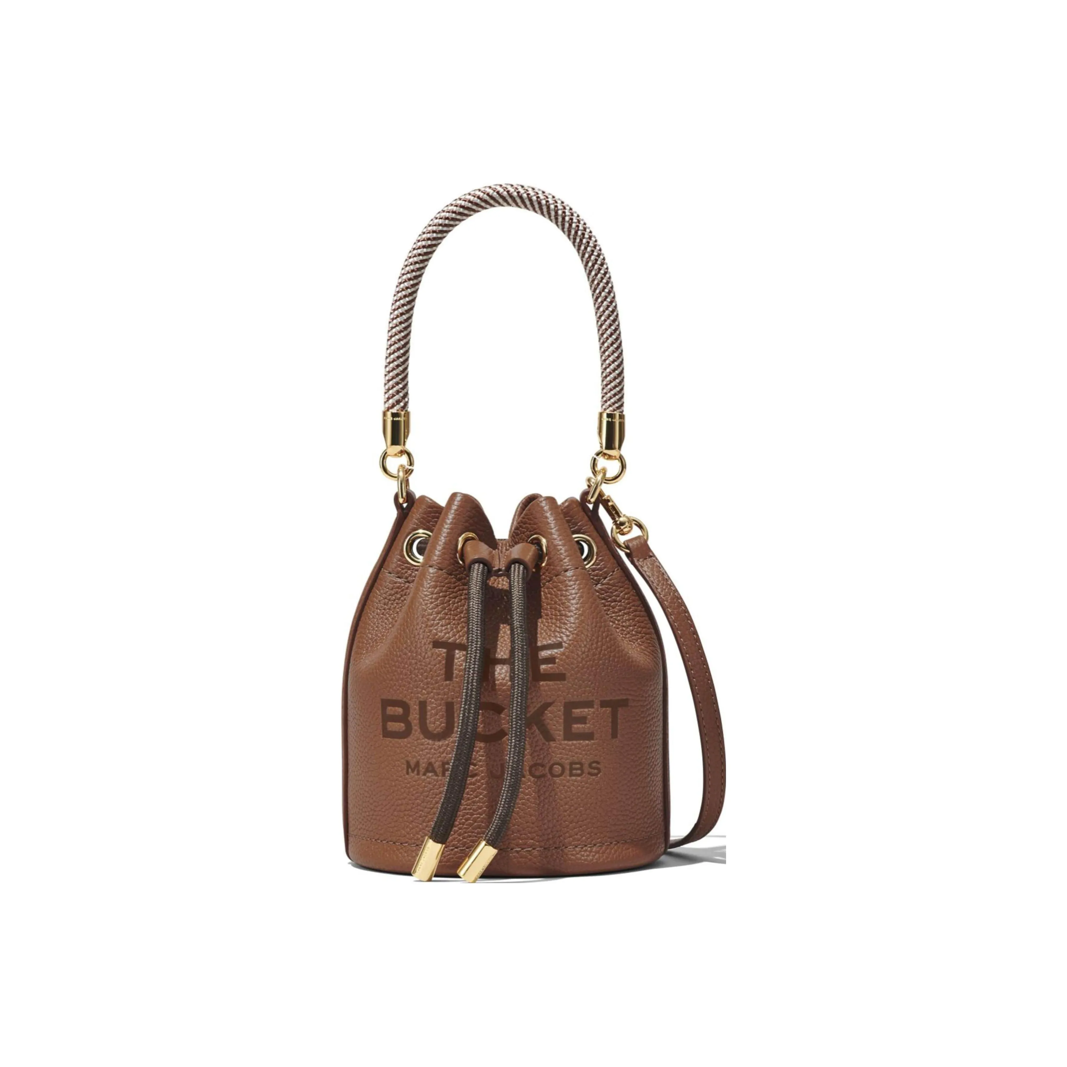 MARC JACOBS Full Grain Leather Bucket Bags Shoulder Bag Crossbody Bag Handbag Extra Mini Women's Caramel Brown