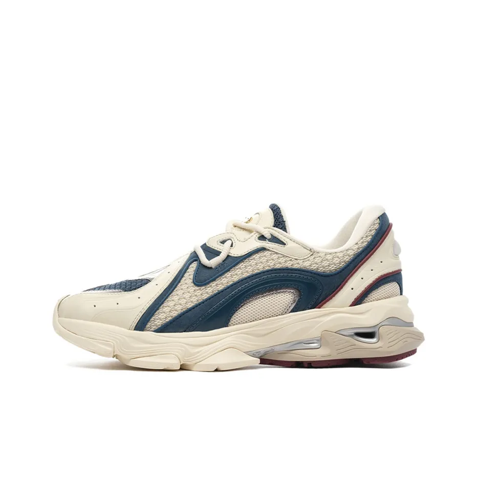 LI NING 1990 Лава Противоскользящий Устойчивый к истиранию Низкий Топ Casual Мужской Желтый Синий Пэчворк