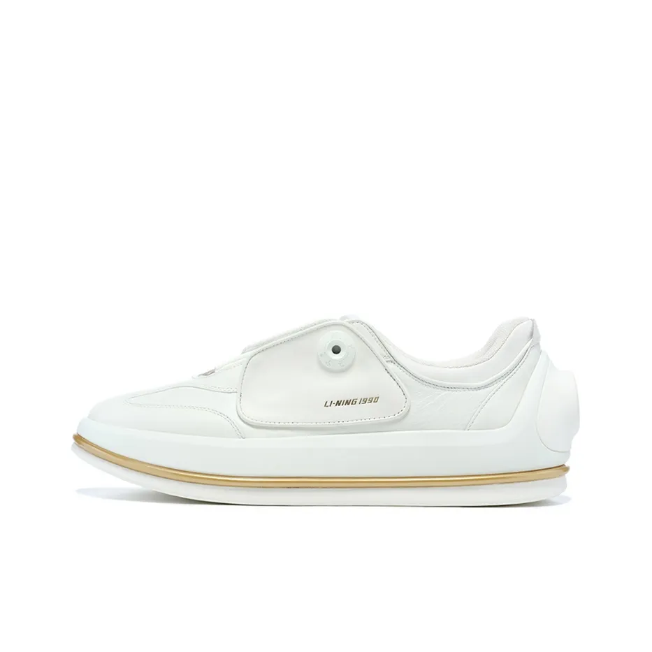 LI NING 1990 Meta Foot Rebound Low Top Skateboard Shoes Men's Ecru