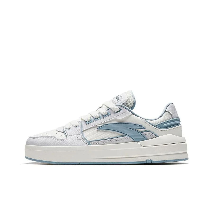 Anta Street Play LITE Anti Slip Wear Resistant Low Top Skateboard Shoes Men's White Gray Blue